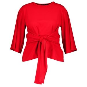 Plus Kimono Sleeve Tie Waist Top